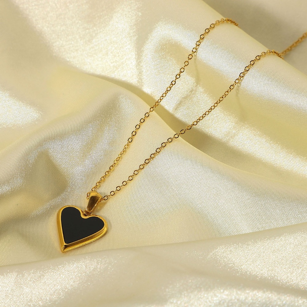 14k Gold Plated Heart shaped Pendant Necklace, Minimalist Cable Link Necklace